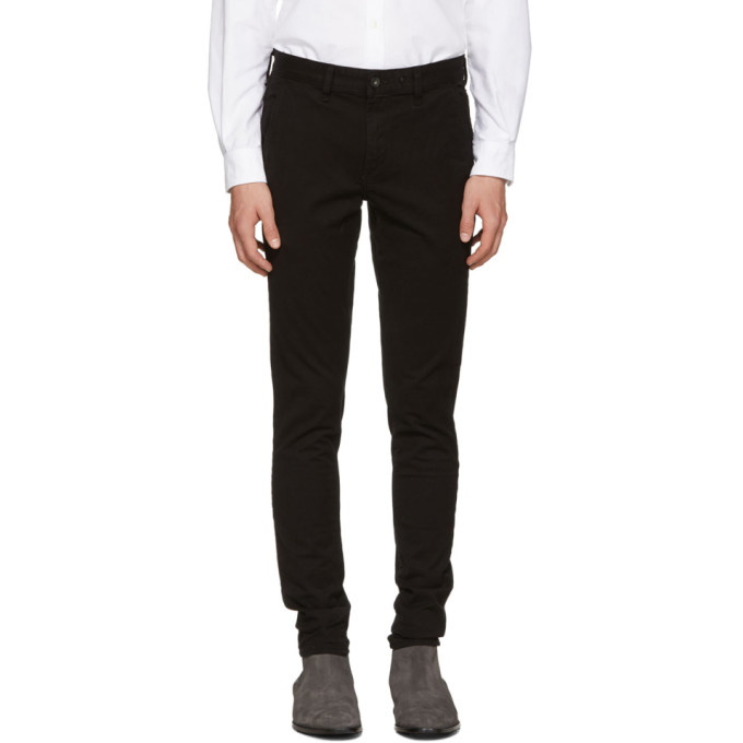 Photo: Rag and Bone Black Standard Issue Fit 1 Chino Trousers