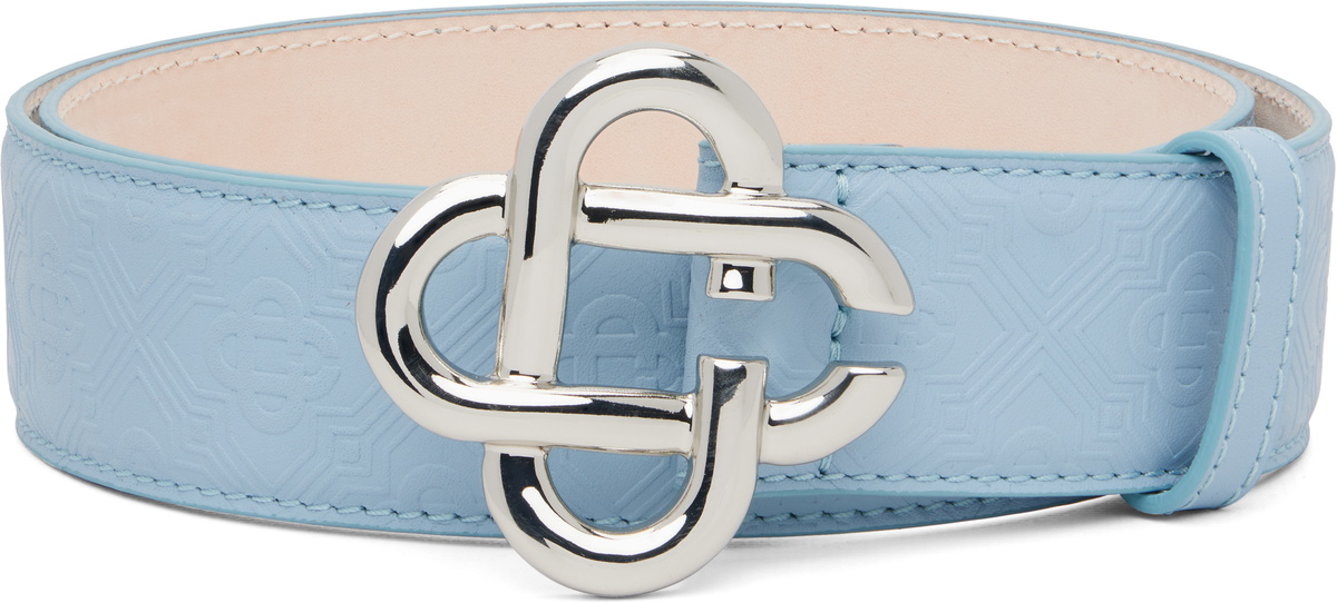 Casablanca Blue CC Logo Buckle Belt