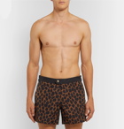 TOM FORD - Mid-Length Leopard-Print Swim Shorts - Brown