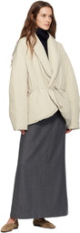 LE17SEPTEMBRE Off-White Shawl Collar Goose Down Jacket