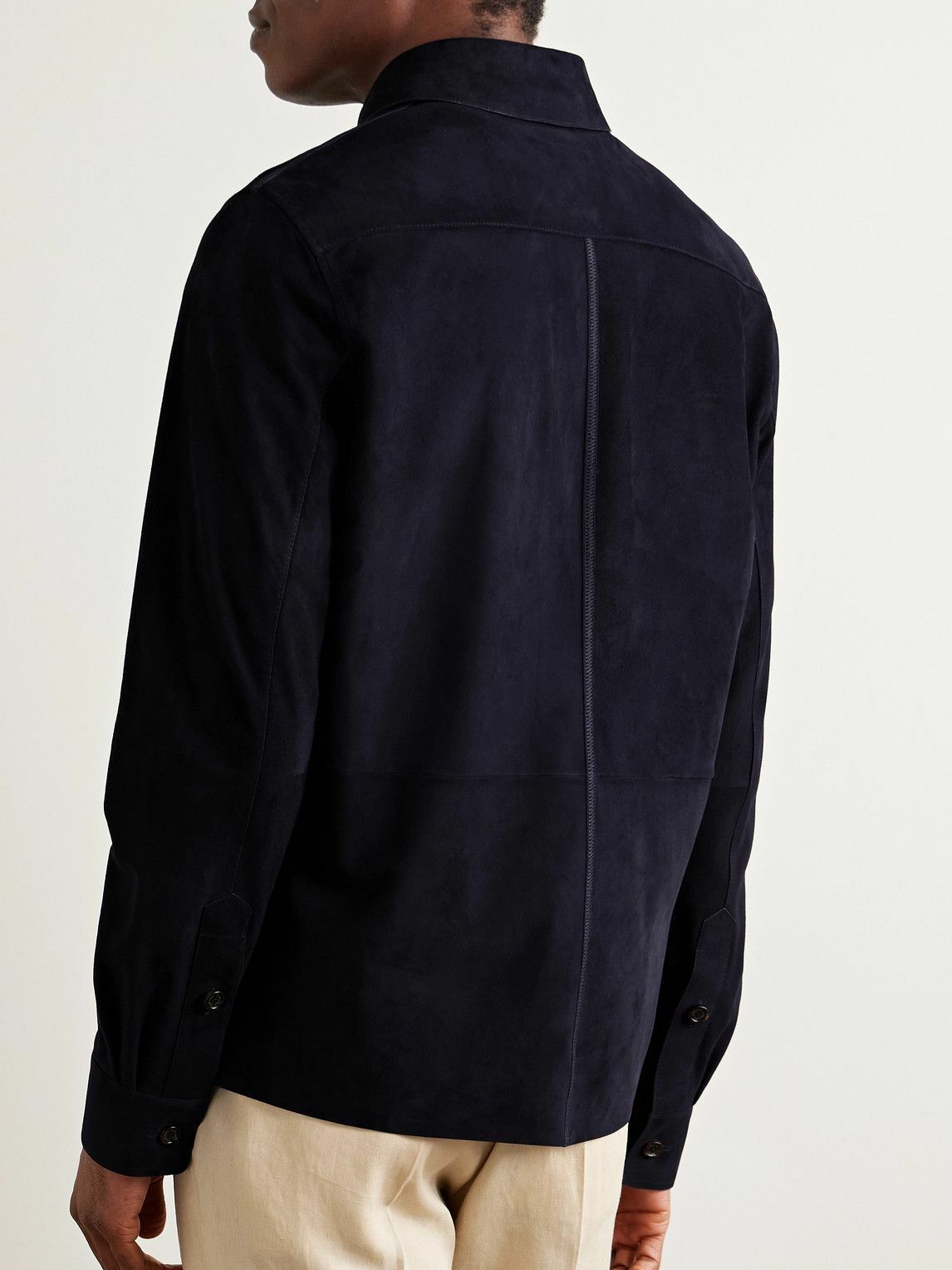 Ralph Lauren Purple label - Suede Bomber Jacket - Blue