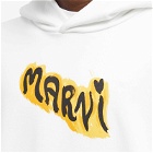 Marni Men's Graffiti Logo Hoodie in Natural White