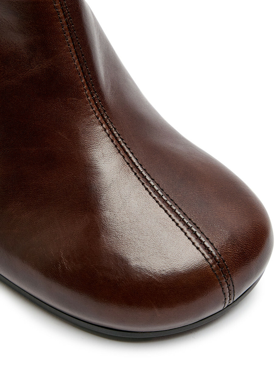 Lemaire Anatomic 80 Leather Boots Burgundy