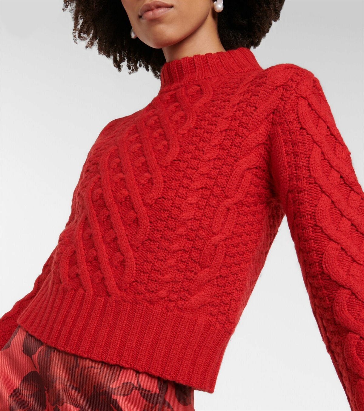 Emilia Wickstead Artie cable-knit wool-blend sweater Emilia Wickstead