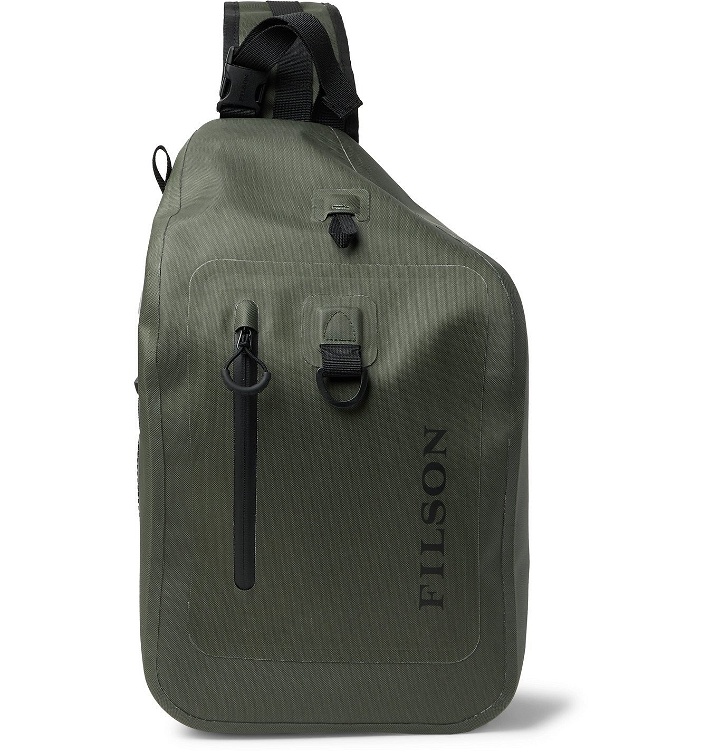Photo: Filson - Logo-Print TPU-Coated 840D Nylon Dry Sling Backpack - Green