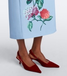 Carolina Herrera Embellished floral-appliqué midi dress