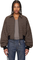 Edward Cuming Brown Bottom-Heavy Bomber Jacket