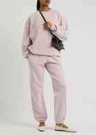 Rotate Sunday Classic Logo-embroidered Cotton Sweatpants Light Pink