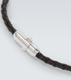 Bottega Veneta Braided leather and sterling silver bracelet