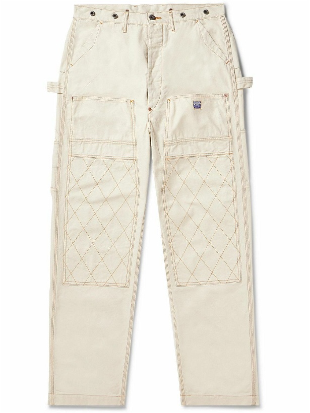 Photo: KAPITAL - Lumber Tapered Embroidered Cotton-Canvas Cargo Trousers - Neutrals