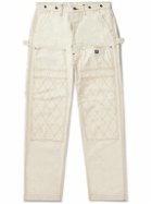 KAPITAL - Lumber Tapered Embroidered Cotton-Canvas Cargo Trousers - Neutrals