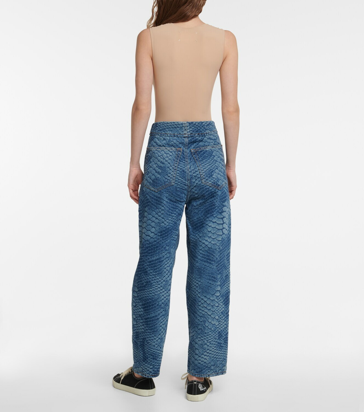 0255~MM6 high-rise waist wide jeans main image 1