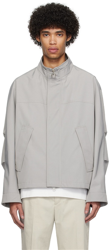 Photo: Solid Homme Gray Stand Collar Jacket