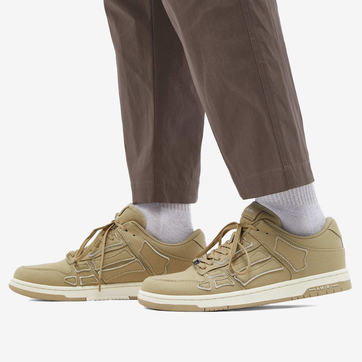 AMIRI Men's Chunky Canvas Skel Top Low Sneakers in Green Amiri