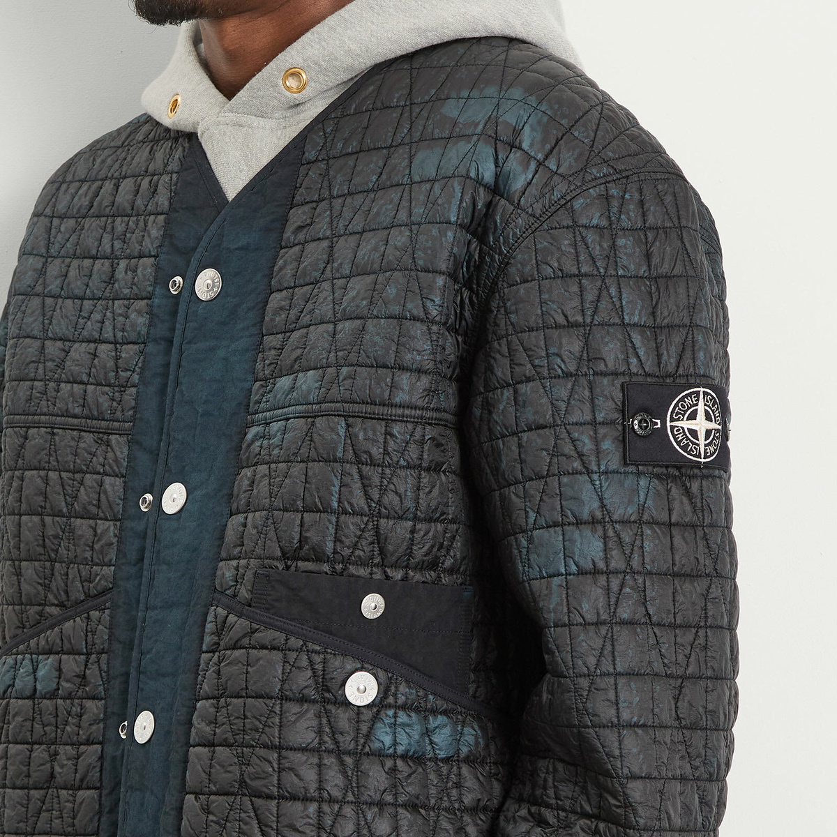 Stone Island Men's Nylon Reps-TC Corrosion Treatment Quilted Jacke
