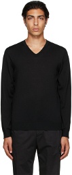 Z Zegna Black Wool V-Neck Sweater