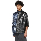 JERIH Black and Navy Tie-Dye Colorblock Jacket