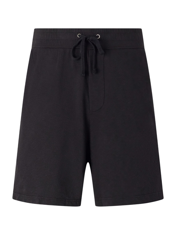 Photo: James Perse - Straight-Leg Cotton-Jersey Drawstring Shorts - Black