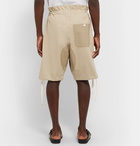 Nicholas Daley - Wide-Leg Cotton-Twill Drawstring Shorts - Neutrals