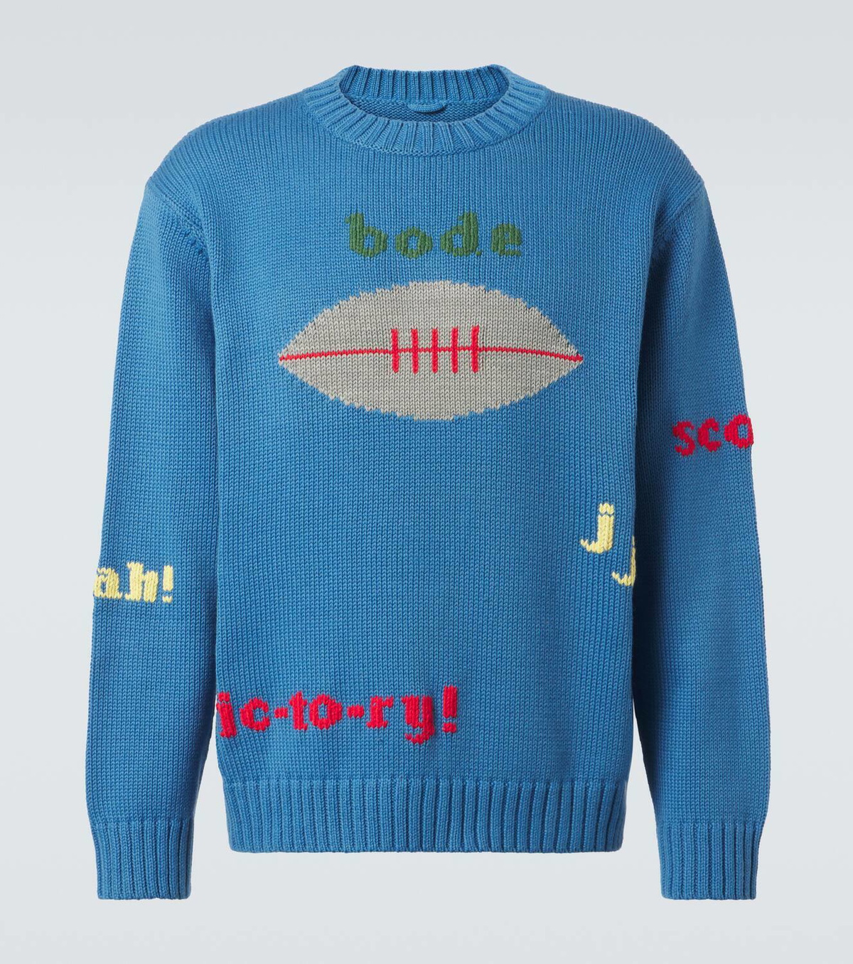 Bode Spirit embroidered cotton and wool sweater