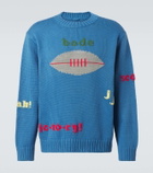 Bode Spirit embroidered cotton and wool sweater