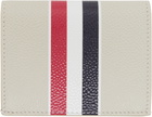 Thom Browne Off-White Pebble Grain RWB Stripe Double Card Holder