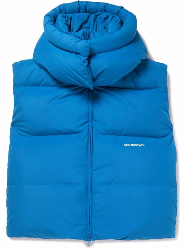 Photo: Off-White - Bounce Printed Quilted Shell Down Coat - Blue