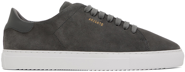 Photo: Axel Arigato Gray Clean 90 Suede Sneakers