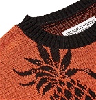 Wacko Maria - Cotton-Jacquard Sweater - Orange