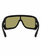 Moncler Eyewear Black Snowseeker Rectangle Frame Sunglasses