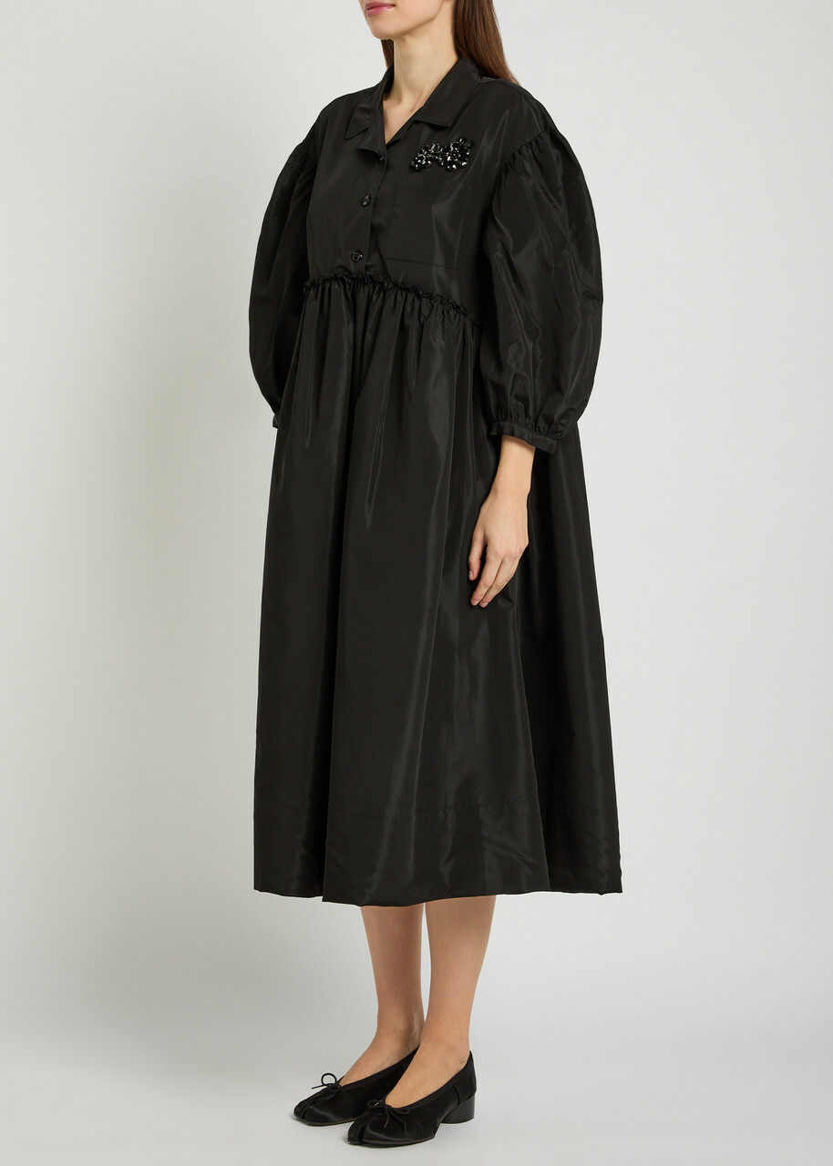 Simone Rocha Signature Embellished Shell Midi Dress Black