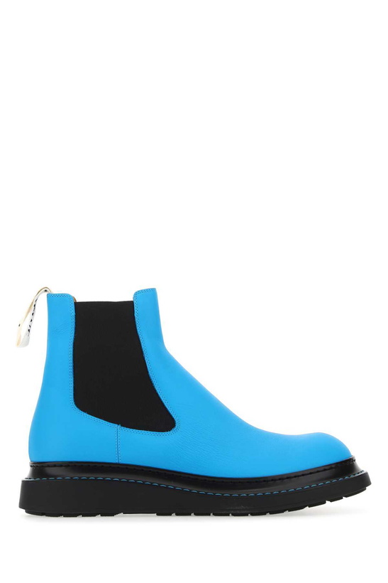 Photo: Loewe Fluo Light-blue Leather Ankle Boots
