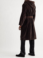Fendi - Logo-Print Cotton-Velour Hooded Robe