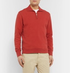 Bellerose - Slim-Fit Loopback Cotton-Jersey Half-Zip Sweater - Orange