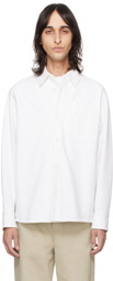 A.P.C. White Basile Brodée Poitrine Denim Shirt