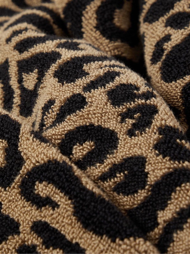 Photo: Wacko Maria - Leopard-Jacquard Cotton-Terry Beach Towel