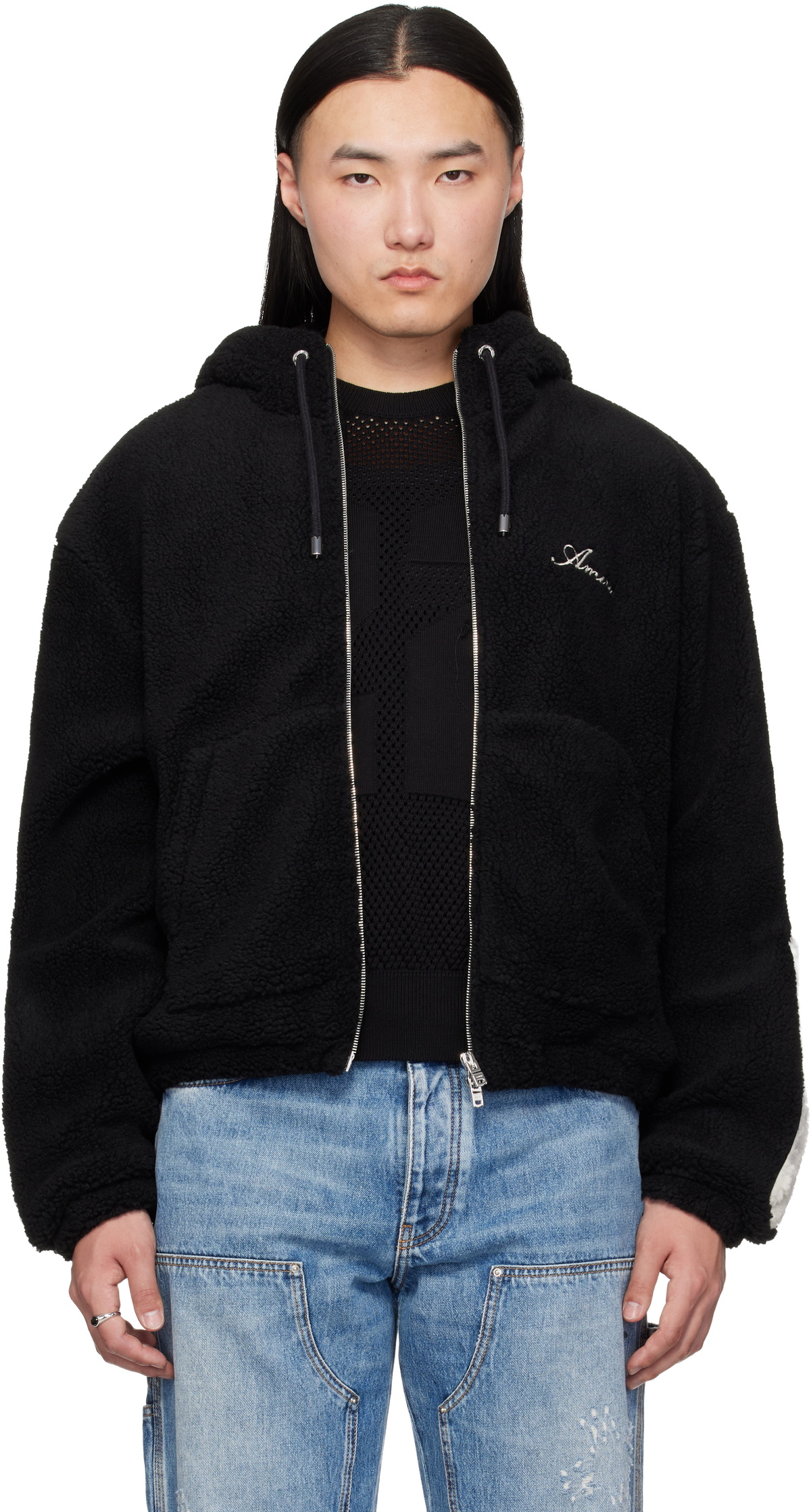 AMIRI Men's Corduroy Teddy Jacket in Black Amiri