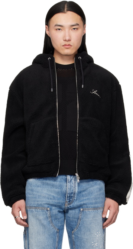Photo: AMIRI Black Bones Fleece Zip Hoodie