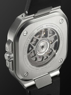 Bell & Ross - BR 05 Automatic GMT 41mm Stainless Steel and Rubber Watch, Ref. No. BR05G-SI-ST/SRB BU23NOV