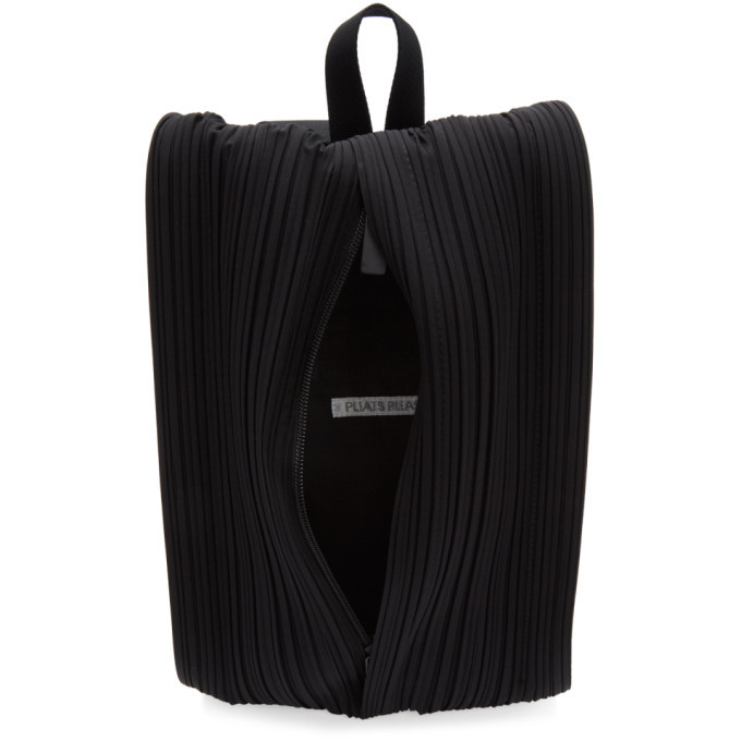Pleats Please Issey Miyake Black Oval Pleats Backpack Pleats