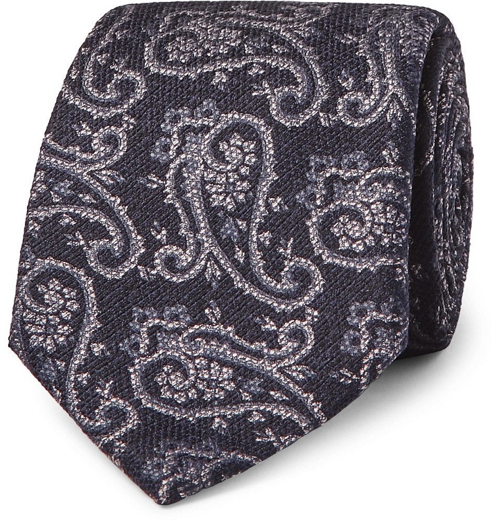 Photo: Etro - 8cm Paisley Woven Silk and Wool-Blend Tie - Blue