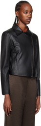 Vince Black Asymmetric Leather Jacket