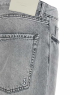 Icon Denim Grey Pants With Belt Loops And Rear Logo Patch In Denim Man