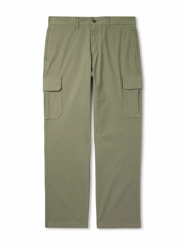 Photo: Mr P. - Edward Straight-Leg Organic Cotton-Blend Ripstop Cargo Trousers - Green