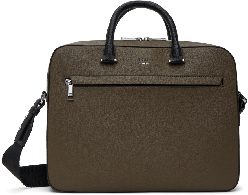 Photo: BOSS Brown Faux-Leather Briefcase