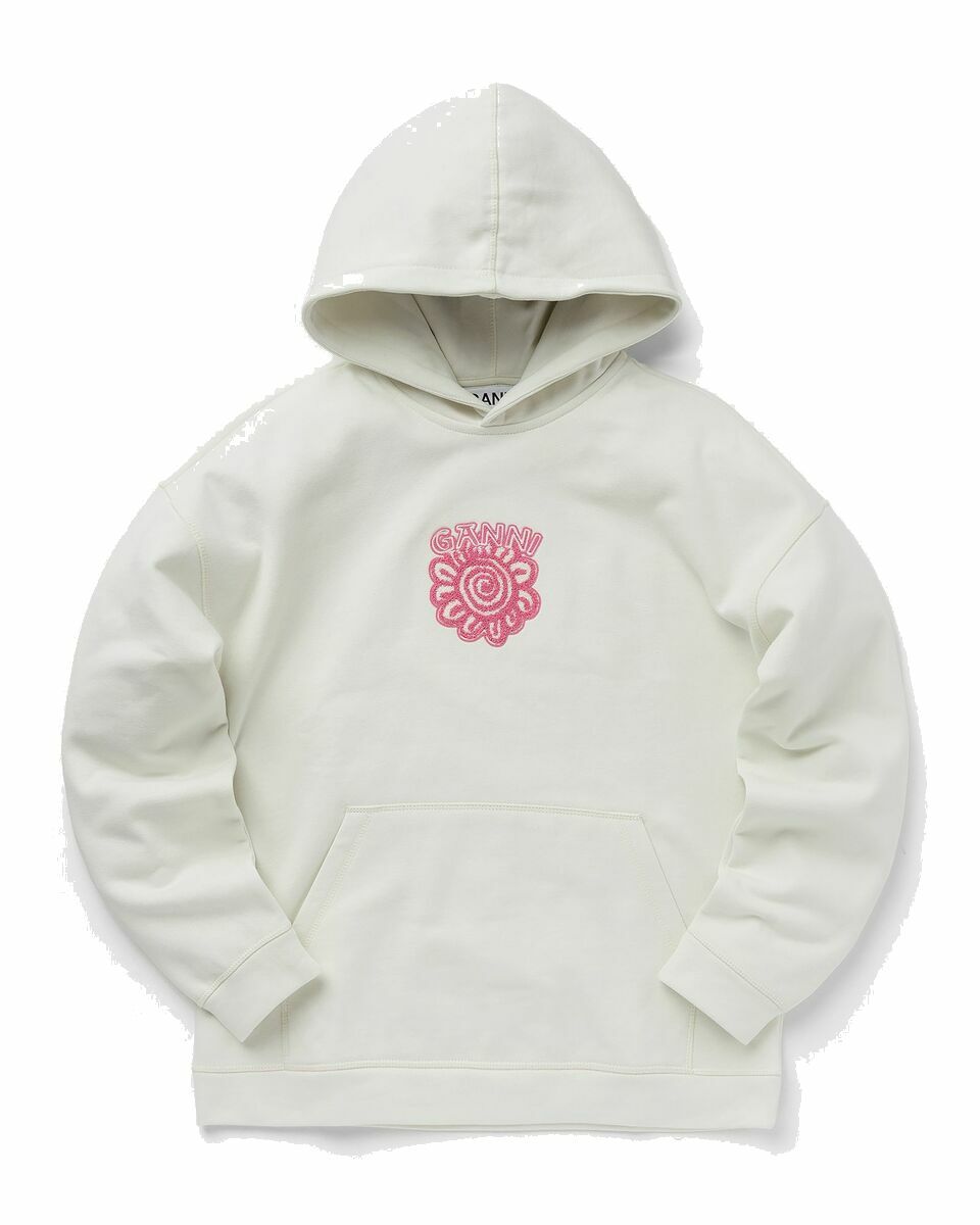 Ganni Isoli Flower Oversized Hoodie White - Womens - Hoodies