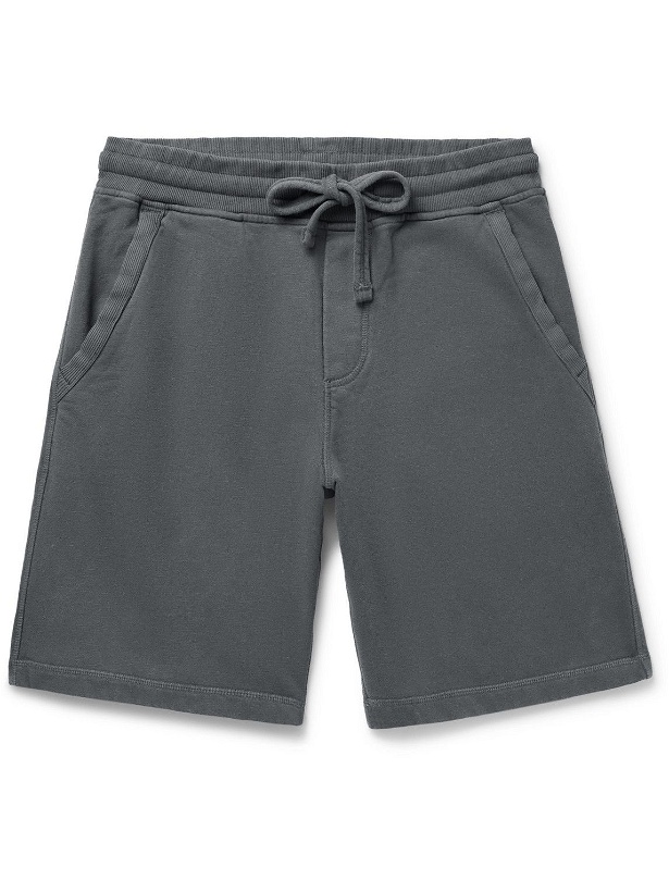 Photo: Orlebar Brown - Frederick Garment-Dyed Cotton and Linen-Blend Jersey Drawstring Shorts - Gray