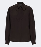 Gucci Tie-neck silk shirt