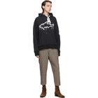 Greg Lauren Black Paul and Shark Edition Drip Shark Hoodie