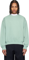 Jil Sander Blue Cotton Terry Crew-Neck Sweatshirt
